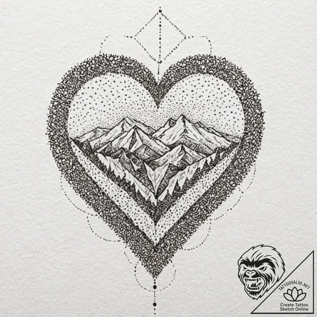 Love, concept art for tattoo, sepia tone sket... - tattoo sketch (№1752975551_0, 20.07.2025 01:39) — tattoovalue.net