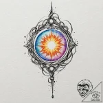 Tattoo sketch a magical staff with an element… – tattoo sketch (№1752975635_0, 20.07.2025 01:40) — tattoovalue.net