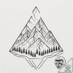 Tattoo sketch a minimalist mountain range wit… – tattoo sketch (№1752977507_0, 20.07.2025 02:11) — tattoovalue.net