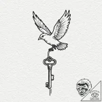 Tattoo sketch a stylized “escape key” with a… – tattoo sketch (№1752977912_0, 20.07.2025 02:18) — tattoovalue.net