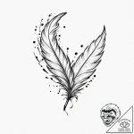Tattoo design a feather transforming into a b… – tattoo sketch (№1752978078_0, 20.07.2025 02:21) — tattoovalue.net