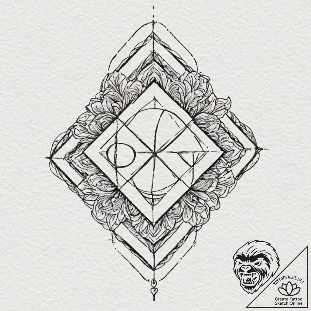 103. tattoo sketch: "opora" rune as part of a... - tattoo sketch (№1752978500_0, 20.07.2025 02:28) — tattoovalue.net