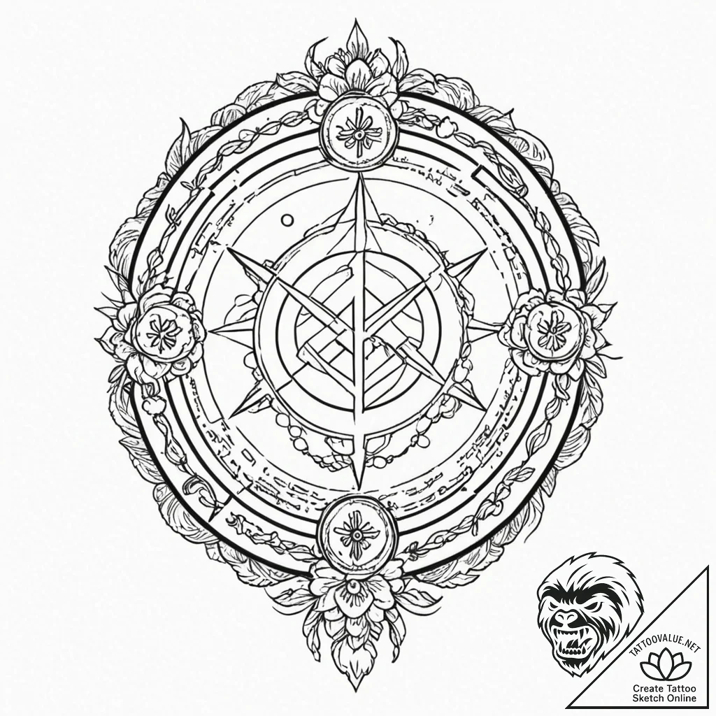 Tattoo design a fantasy scroll unfurling with... - tattoo sketch (№1752979845_0, 20.07.2025 02:50) — tattoovalue.net