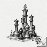 Tattoo sketch a victorious chess piece standi… – tattoo sketch (№1752979931_0, 20.07.2025 02:52) — tattoovalue.net