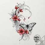 Tattoo sketch a delicate butterfly with a uni… – tattoo sketch (№1752980099_0, 20.07.2025 02:54) — tattoovalue.net