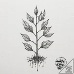 Tattoo design a seed sprouting into a vibrant… – tattoo sketch (№1752980267_0, 20.07.2025 02:57) — tattoovalue.net