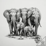 Tattoo sketch a family of elephants walking t… – tattoo sketch (№1752980353_0, 20.07.2025 02:59) — tattoovalue.net