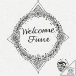 A linework tattoo of the phrase “welcome! eve… – tattoo sketch (№1752980773_0, 20.07.2025 03:06) — tattoovalue.net