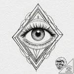 Tattoo design a subtle ‘third eye’ symbol, fo… – tattoo sketch (№1752981027_0, 20.07.2025 03:10) — tattoovalue.net