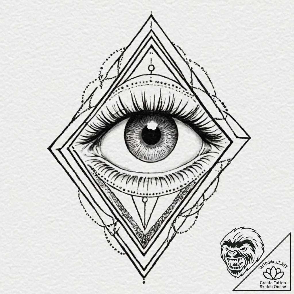 Tattoo design a subtle 'third eye' symbol, fo... - tattoo sketch (№1752981027_0, 20.07.2025 03:10) — tattoovalue.net