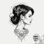 Tattoo sketch a person’s silhouette merging w… – tattoo sketch (№1752981195_0, 20.07.2025 03:13) — tattoovalue.net