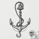 Tattoo design a powerful, simple fishing hook… – tattoo sketch (№1752981615_0, 20.07.2025 03:20) — tattoovalue.net