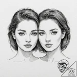 Tattoo sketch gemini twins, realistically ren… – tattoo sketch (№1752981954_0, 20.07.2025 03:25) — tattoovalue.net