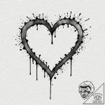 Tattoo design a minimalist heart outline fill… – tattoo sketch (№1752982038_0, 20.07.2025 03:27) — tattoovalue.net