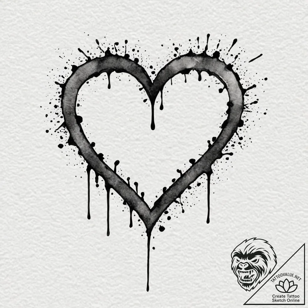 Tattoo design a minimalist heart outline fill... - tattoo sketch (№1752982038_0, 20.07.2025 03:27) — tattoovalue.net