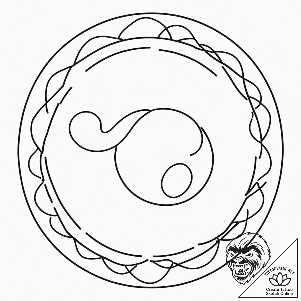 Tattoo design a minimalist 'circle of life' s... - tattoo sketch (№1752982124_0, 20.07.2025 03:28) — tattoovalue.net