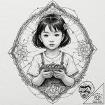 A sketch of the little girl setsuko from grav… – tattoo sketch (№1752982208_0, 20.07.2025 03:30) — tattoovalue.net
