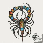 Tattoo design a scorpio scorpion, with a subt… – tattoo sketch (№1752983896_0, 20.07.2025 03:58) — tattoovalue.net