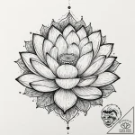Tattoo design a lotus flower whose petals are… – tattoo sketch (№1752984319_0, 20.07.2025 04:05) — tattoovalue.net