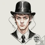 A trash polka portrait of alex from a clockwo… – tattoo sketch (№1752984486_0, 20.07.2025 04:08) — tattoovalue.net