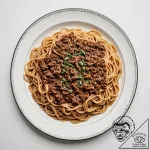 A messy, half-eaten plate of spaghetti bologn… – tattoo sketch (№1752984570_0, 20.07.2025 04:09) — tattoovalue.net