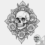 Tattoo sketch a stylized gaming team logo (ge… – tattoo sketch (№1752984654_0, 20.07.2025 04:10) — tattoovalue.net
