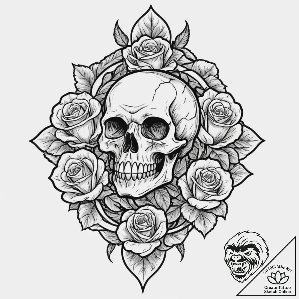 Tattoo sketch a stylized gaming team logo (ge... - tattoo sketch (№1752984654_0, 20.07.2025 04:10) — tattoovalue.net