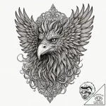 Tattoo design a powerful griffin, majestic an… – tattoo sketch (№1752985586_0, 20.07.2025 04:26) — tattoovalue.net