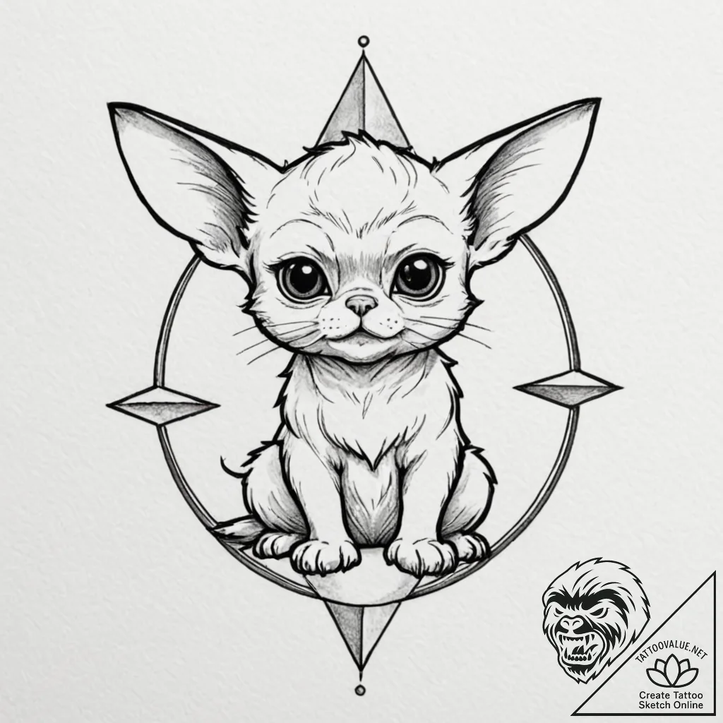 A neo-traditional tattoo of gizmo the mogwai,... - tattoo sketch (№1752986177_0, 20.07.2025 04:36) — tattoovalue.net