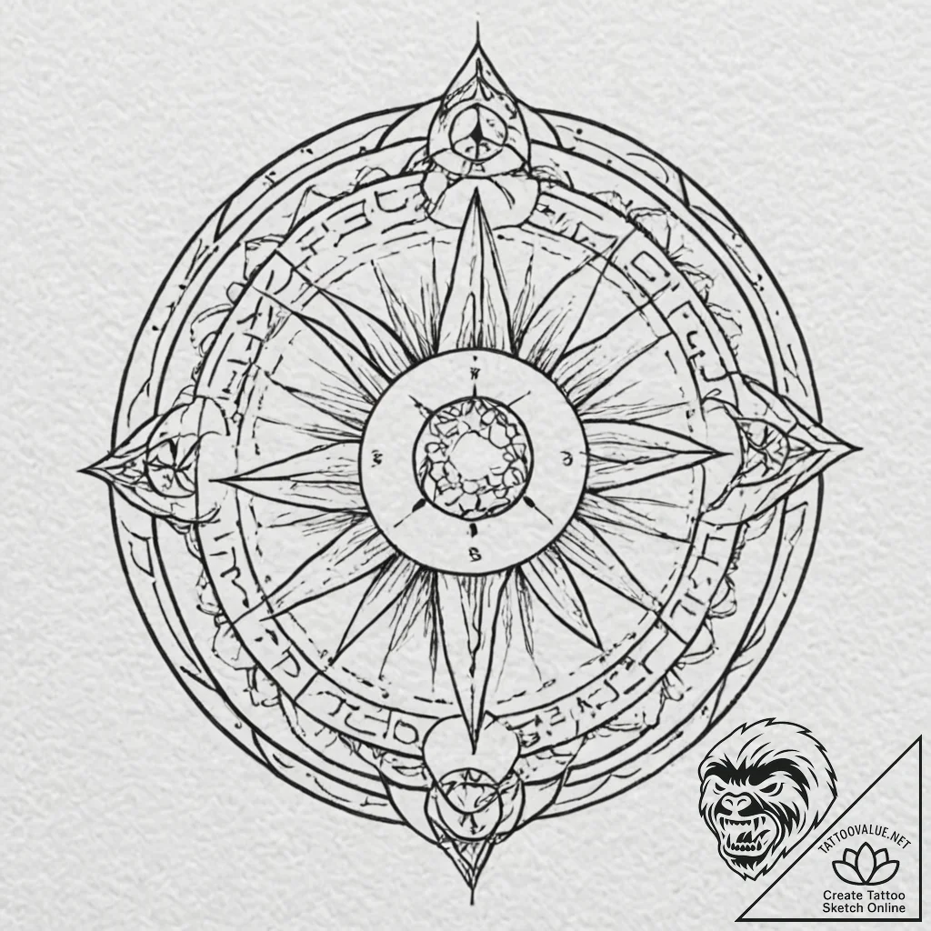 Tattoo design a geometric sphere with the zod... - tattoo sketch (№1752986599_0, 20.07.2025 04:43) — tattoovalue.net