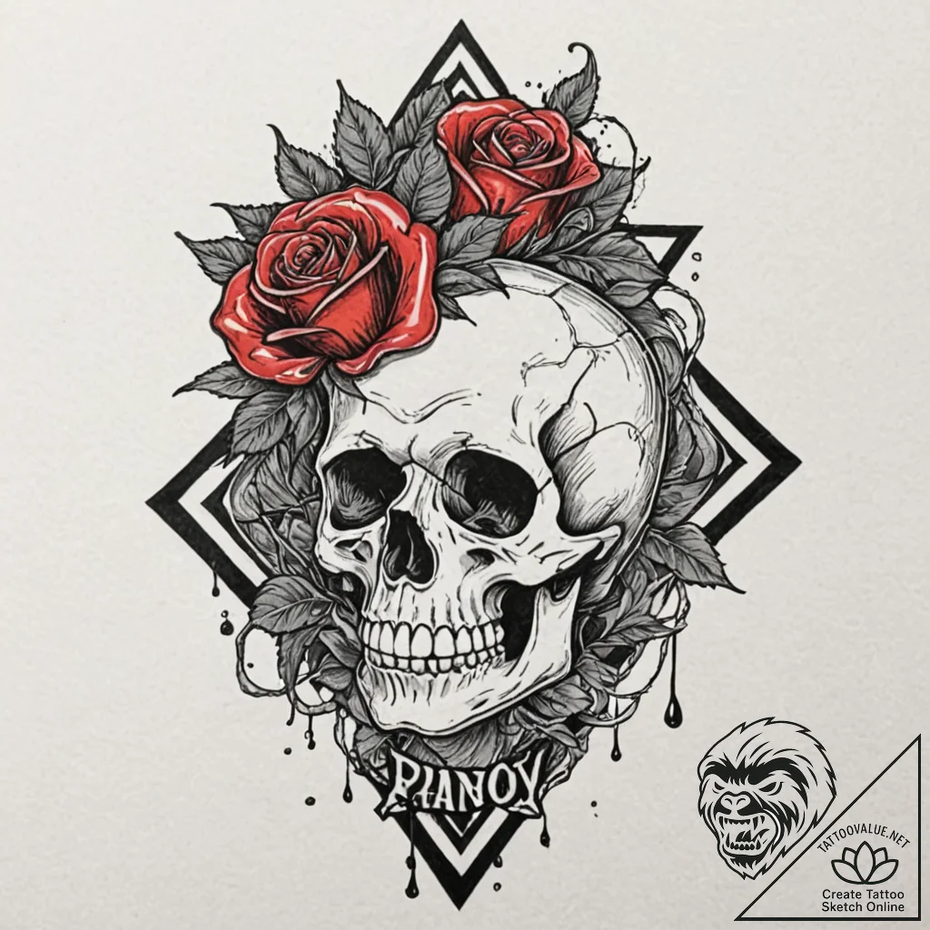 A trash polka composition of noho hank from b... - tattoo sketch (№1752986683_0, 20.07.2025 04:44) — tattoovalue.net