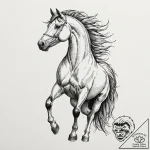 Tattoo sketch a proud stallion, rearing up, s… – tattoo sketch (№1752987357_0, 20.07.2025 04:55) — tattoovalue.net
