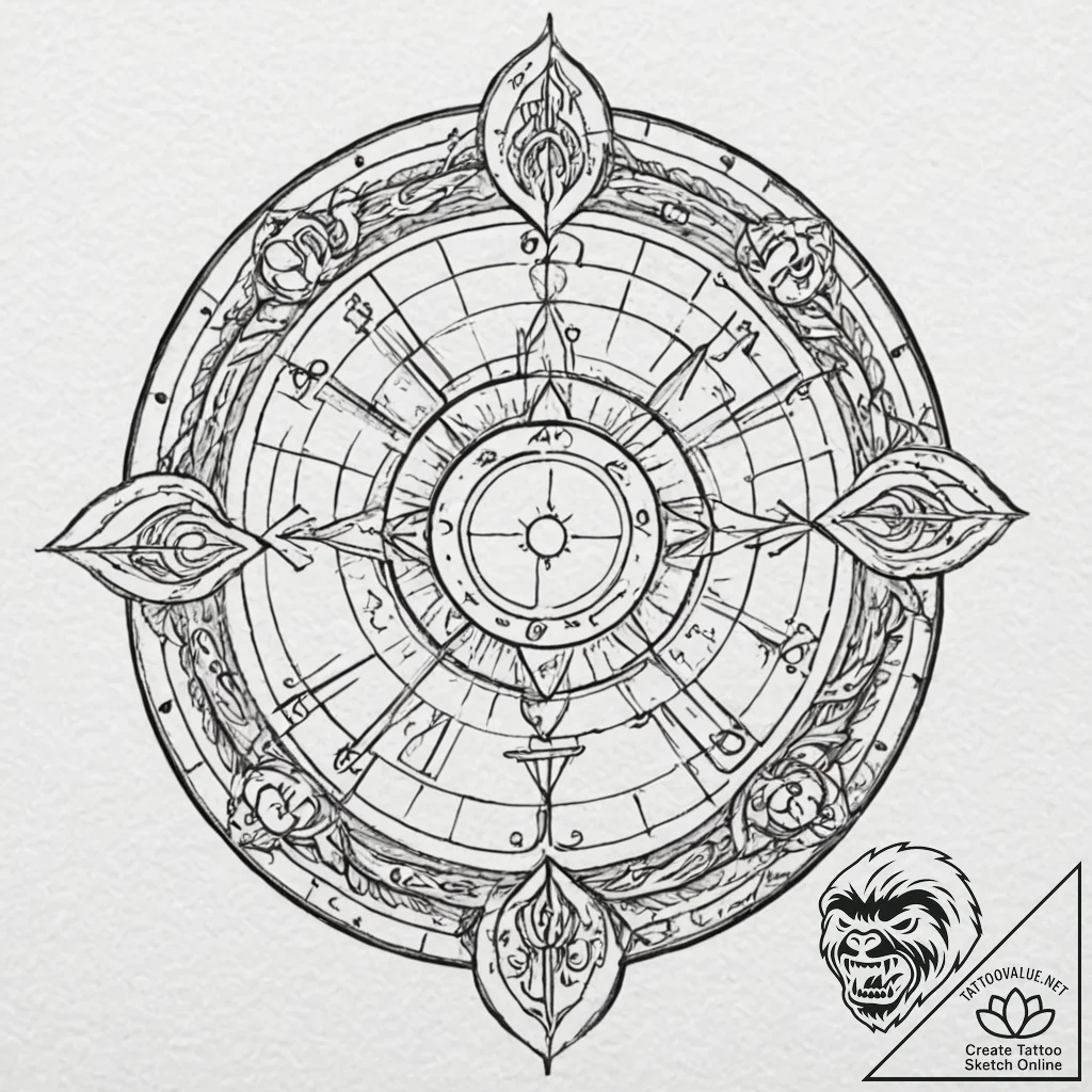 Tattoo sketch an abstract representation of t... - tattoo sketch (№1752987947_0, 20.07.2025 05:05) — tattoovalue.net