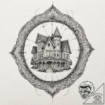 A sketch of norman bates’ silhouette in front… – tattoo sketch (№1752988284_0, 20.07.2025 05:11) — tattoovalue.net