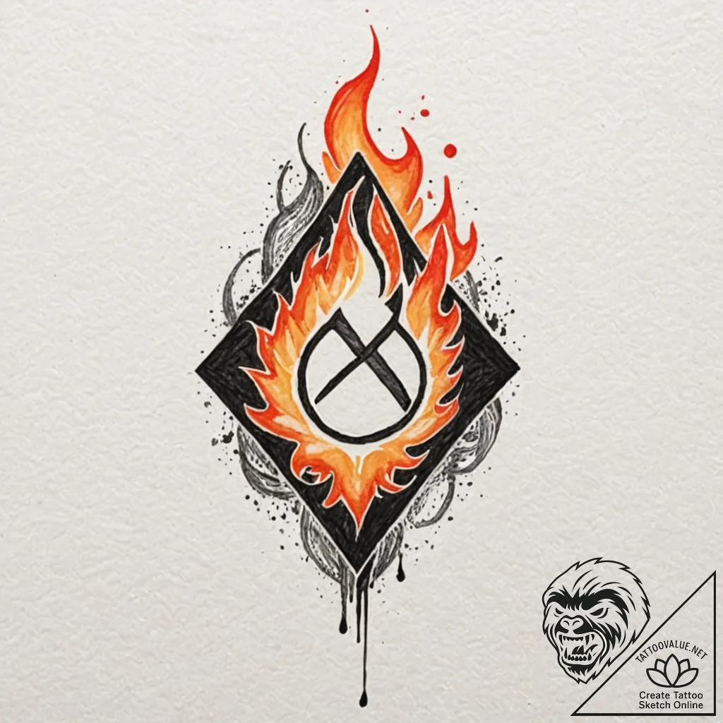Tattoo design: abstract watercolor depiction... - tattoo sketch (№1752988537_0, 20.07.2025 05:15) — tattoovalue.net