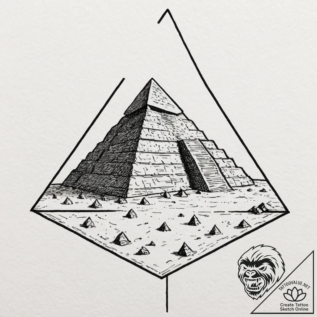Linework tattoo of the tyrell corporation's p... - tattoo sketch (№1752988874_0, 20.07.2025 05:21) — tattoovalue.net