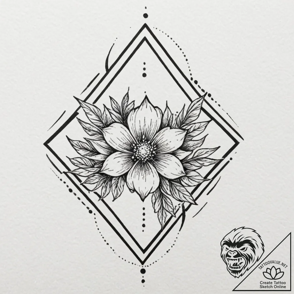 Tattoo sketch: a geometric pattern resembling... - tattoo sketch (№1752988959_0, 20.07.2025 05:22) — tattoovalue.net