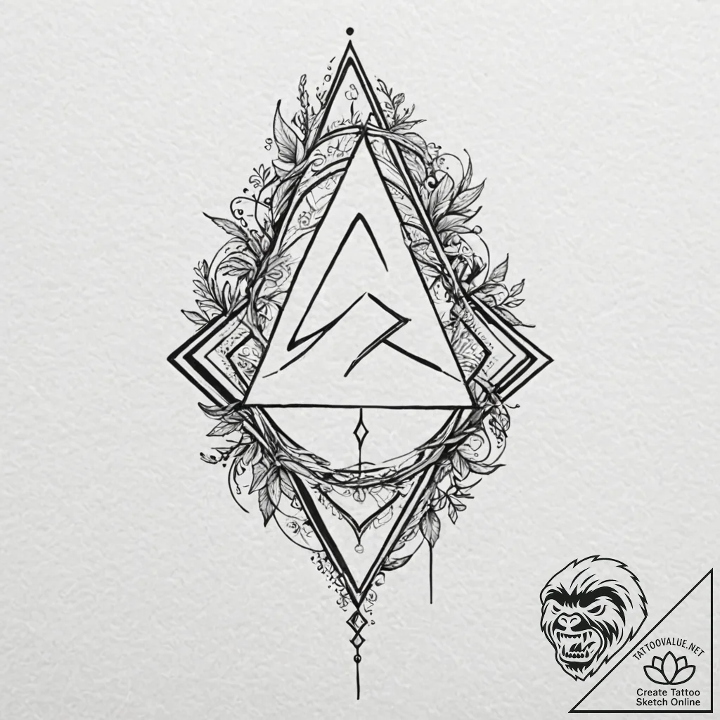 154. tattoo design: a minimalist "gadat" rune... - tattoo sketch (№1752989212_0, 20.07.2025 05:26) — tattoovalue.net