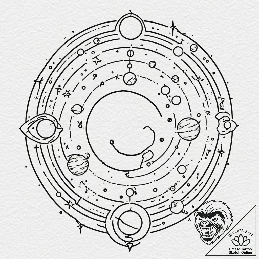 Tattoo design a blackwork tattoo of the rulin... - tattoo sketch (№1752989297_0, 20.07.2025 05:28) — tattoovalue.net