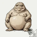 37. sketch of jabba the hutt, detailed and gr… – tattoo sketch (№1752989805_0, 20.07.2025 05:36) — tattoovalue.net