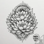 Tattoo design a lotus flower, blooming in dar… – tattoo sketch (№1752990396_0, 20.07.2025 05:46) — tattoovalue.net