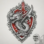 Tattoo design a viking axe and shield, crosse… – tattoo sketch (№1752990904_0, 20.07.2025 05:55) — tattoovalue.net