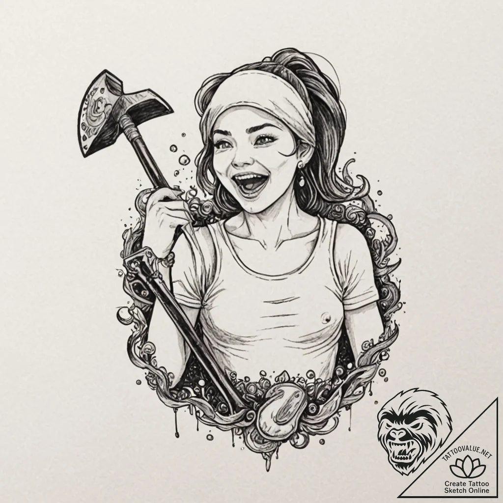A neo-traditional portrait of pearl from the... - tattoo sketch (№1752990989_0, 20.07.2025 05:56) — tattoovalue.net