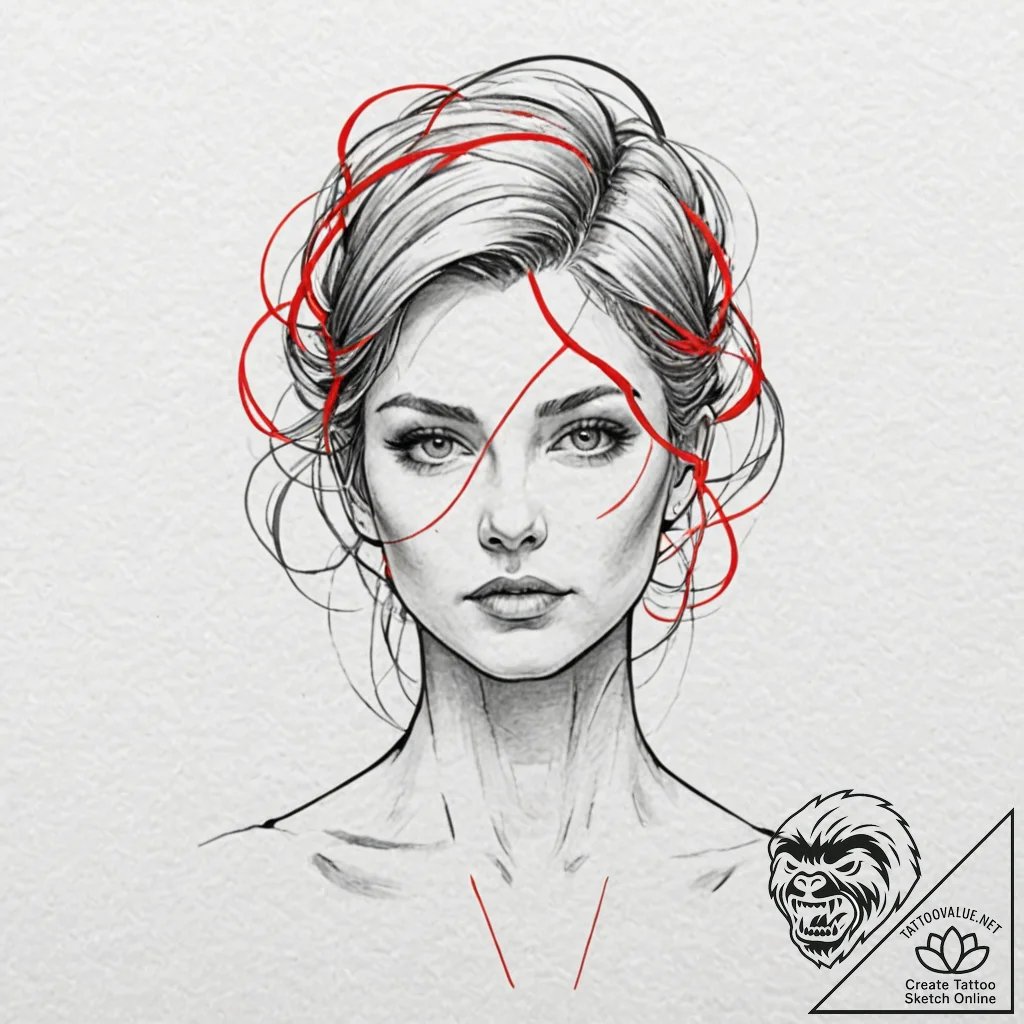 Tattoo design abstract lines forming a powerf... - tattoo sketch (№1752991327_0, 20.07.2025 06:02) — tattoovalue.net