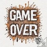 Tattoo design ‘game over’ with glitching lett… – tattoo sketch (№1752991665_0, 20.07.2025 06:07) — tattoovalue.net
