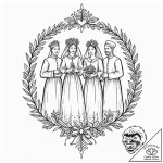 Tattoo sketch: a scene of a joyous slavic wed… – tattoo sketch (№1752992511_0, 20.07.2025 06:21) — tattoovalue.net