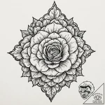 A close-up of a single, perfect snowflake on… – tattoo sketch (№1752992680_0, 20.07.2025 06:24) — tattoovalue.net