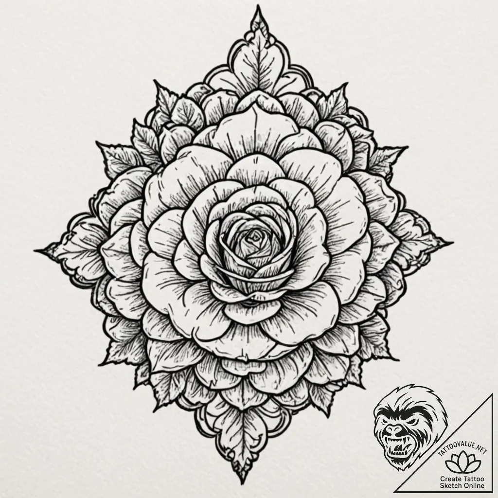 A close-up of a single, perfect snowflake on... - tattoo sketch (№1752992680_0, 20.07.2025 06:24) — tattoovalue.net