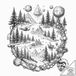 р“сђсѓрїрїр° 8: game world elements & environ… – tattoo sketch (№1752992850_0, 20.07.2025 06:27) — tattoovalue.net