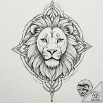 Tattoo sketch a lion roaring after a successf… – tattoo sketch (№1752992934_0, 20.07.2025 06:28) — tattoovalue.net